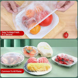 100pcs Disposable Food Cover Plastic Wrap Elastic Food Lid Bowl Covers Food Wrap Kitchen Food Fresh Keeping Seal Bag Cookware s - Alif Online