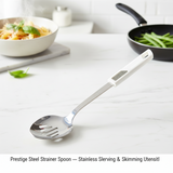 Prestige Steel Strainer Spoon — Stainless Slotted Serving & Skimming Utensil