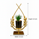 Golden Metal Luxury Leaf Tale Handcrafted Iron Plant Stand