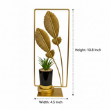 Golden Metal Twin Leaves Nordic Iron Handicraft Plant