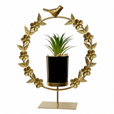 Golden Metal Flower Pot Decoration Piece