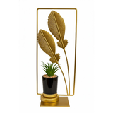 Golden Metal Twin Leaves Nordic Iron Handicraft Plant