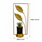 Golden Metal Luxury Echo of Leaves Handcrafted Iron Pot