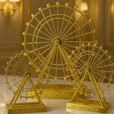 London Eye Decorative Piece Ferris Wheel Golden Metal Medium