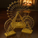 London Eye Decorative Piece Ferris Wheel Golden Metal Medium