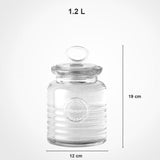 Limon 1.2Litre Airtight Glass Jar With Lid
