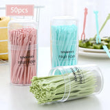 50 Pcs Fruit Forks Set with Box Reusable Mini Dessert & Snack Picks