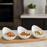 Brilliant 3.5inch Ceramic Dish Set with Bamboo Tray
