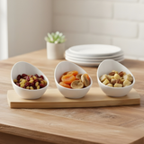Brilliant 3.5inch Ceramic Dish Set with Bamboo Tray