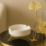 Luxury Ceramic Ginkgo Leaf Ashtray