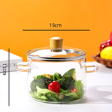Glass cooking pot 1650ML with Lid