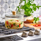 Glass cooking pot 1650ML with Lid
