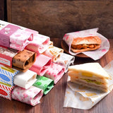 50 Pcs Food Grade Wax Paper Wrappers Grease Resistant