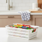 Limon Rectangle Bamboo Small Basket with Steel Handles