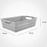 Limon Rectangle Bamboo Medium Basket with Steel Handles