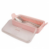 Limon Cutlery Box with Lid and Drain