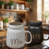 Ceramic Mug with Lid 350 ml Single Piece Tea & Coffee Cup