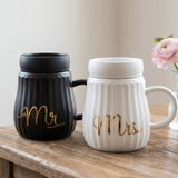 Ceramic Mug with Lid 350 ml Single Piece Tea & Coffee Cup