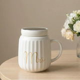 Ceramic Mug with Lid 350 ml Single Piece Tea & Coffee Cup