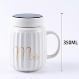 Ceramic Mug with Lid 350 ml Single Piece Tea & Coffee Cup