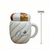 Ceramic Mug with Lid 350 ml 1 Piece Coffee Cup Black