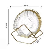 Acrylic 8 pcs Shell Shape Plate Set with Metal Stand