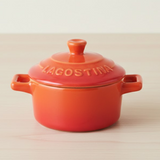 Brilliant Stoneware Mini Stew Pot with Lid 4 Inch Table Casserole