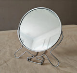 Rotating 360° Makeup Mirror Stainless Steel Stand-Medium