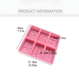 Silicone Soap Mold 6 Cavity Handmade Soap Making Tray