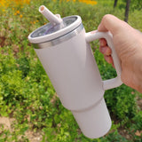 Travel Tumbler 40 OZ with Straw - Hot & Cold Stainless Steel Bottle