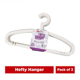 3 pcs Plastic Hefty Hanger Heavy Duty Clothes Hangers