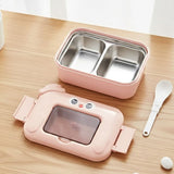 Dual Tier Stainless Steel Kids Rectangle Bento Lunch Box