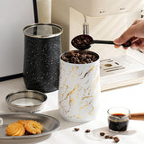 Metal Jar 1000ml with Plastic Spoon Airtight Storage Container for Kitchen