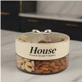 Luxury 4 Grid Dry Fruit & Snack Storage Jar with Crystal Lid