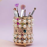 Metal Makeup Brush Holder Round
