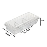 Limon Divido Glass Snack Tray With Lid