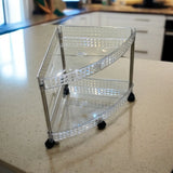 Acrylic Triangle Corner Trolley 2 Layer Storage Organizer