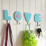 4 Piece Love Hook Set Decorative Wall Hooks for Home