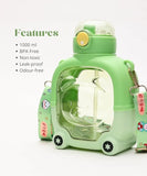Cute Sipper Water Bottle with Straw & Carry Strap -1000 ML