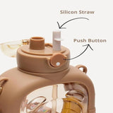 Cute Sipper Water Bottle with Straw & Carry Strap -1000 ML