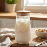 Juice Glass with Glass Straw – Reusable Beverage Cup