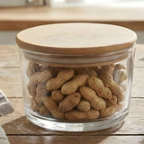 Ziba Airtight 1400 ML Glass Container With Wooden Lid