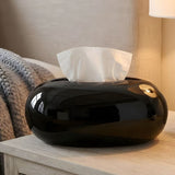 Double Layer Tissue Box Holder Black Facial Tissue Dispenser