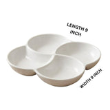 4 Section Melamine White Serving Platter