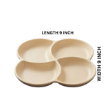 4 Section Melamine Cream Serving Platter