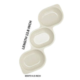3 Section Melamine Cream Appetizer Platter For Serving Snacks and Dips
