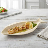 Melamine 1 Piece Cream Trout Fish Serving Platter