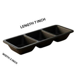 3 Section Melamine Black Dip Sauce Divider