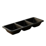3 Section Melamine Black Dip Sauce Divider