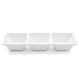 3 Section Melamine White Dip Sauce Divider